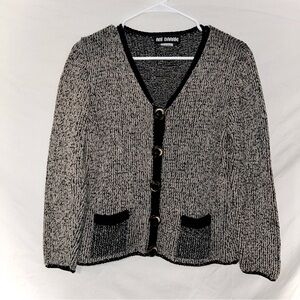 Ani Barrie Vintage 90’s Grunge Art Black and Tan Cardigan Sweater